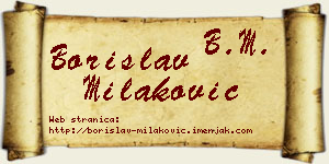 Borislav Milaković vizit kartica